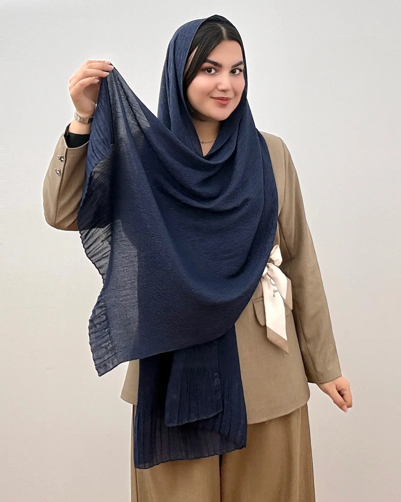 شال دنیز چین دار